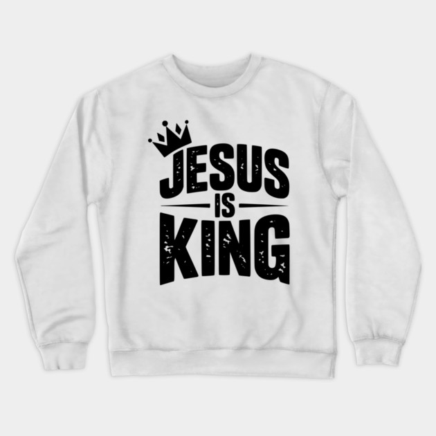 Jesus is King Crewneck Sweatshirt by Frank Ring