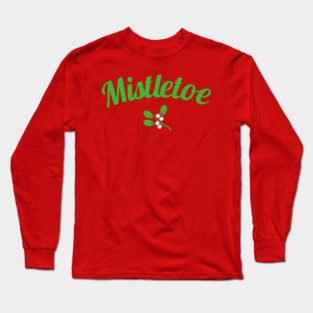 Mistletoe script art and plant icon Long Sleeve T-Shirt