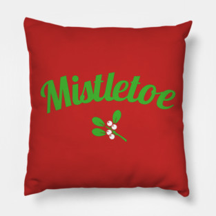 Mistletoe script art and plant icon Pillow