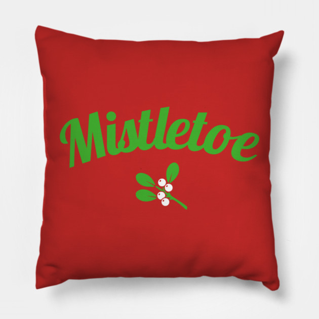 Mistletoe script art and plant icon Pillow by DonWillisJrArt