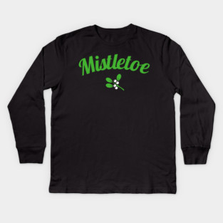 Mistletoe script art and plant icon Kids Long Sleeve T-Shirt