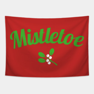 Mistletoe script art and plant icon Tapestry