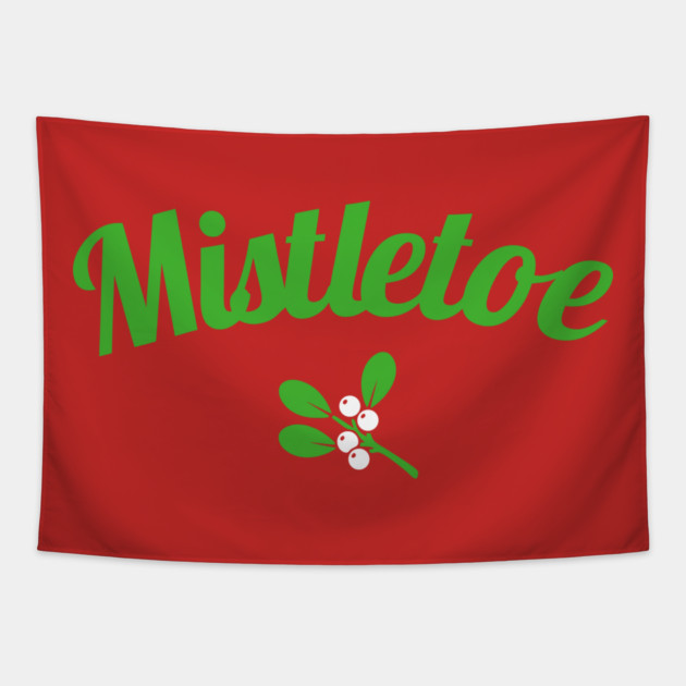 Mistletoe script art and plant icon Tapestry by DonWillisJrArt