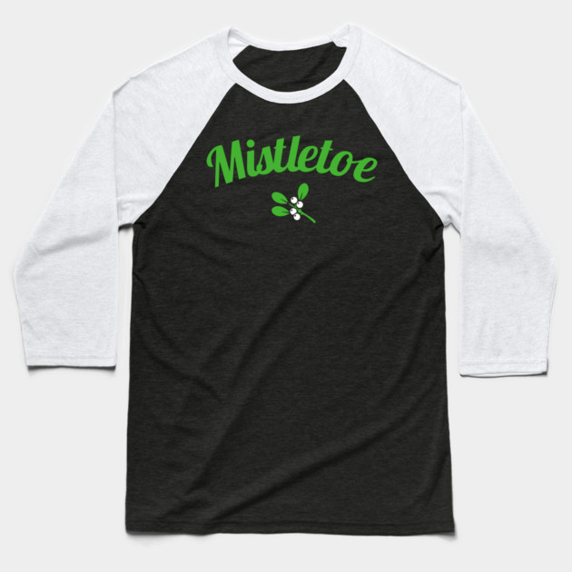 Mistletoe script art and plant icon Baseball T-Shirt by DonWillisJrArt