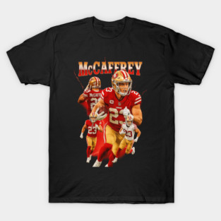Christian McCaffrey 49ers Bootleg Graphic Art | #23 Vintage Fan Collage T-Shirt
