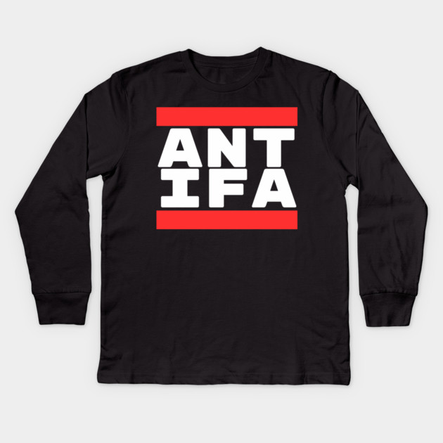 ANTIFA Kids Long Sleeve T-Shirt by casualteesinc