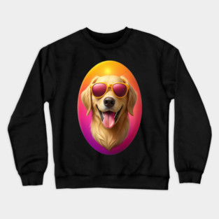 Golden Retriever in Sunglasses – Vibrant Dog Art for Pet Lovers & Sunshine Seekers Crewneck Sweatshirt