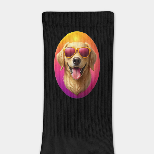 Golden Retriever in Sunglasses – Vibrant Dog Art for Pet Lovers & Sunshine Seekers by IamActiveDog
