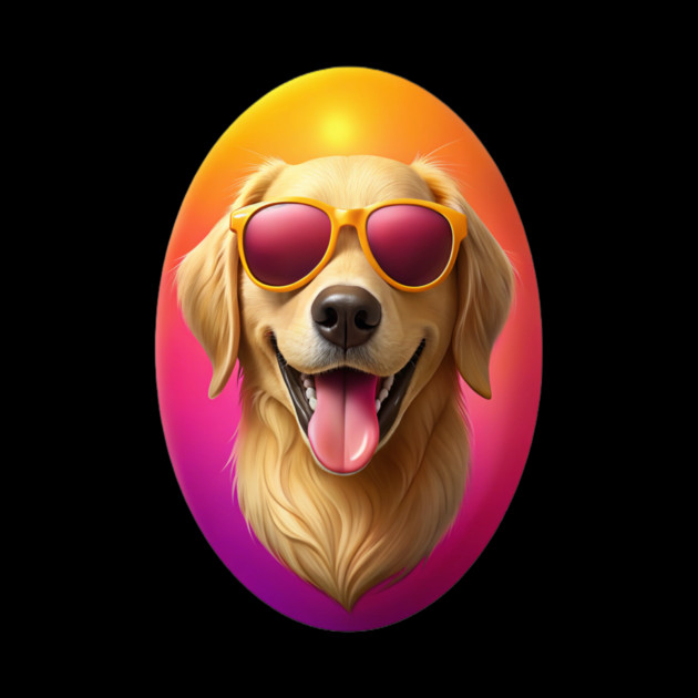 Golden Retriever in Sunglasses – Vibrant Dog Art for Pet Lovers & Sunshine Seekers by IamActiveDog