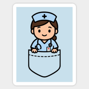 Cute Kawaii Nurse Pocket Cartoon Medical Healthcare Magnet