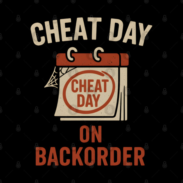 Cheat Day on Backorder Funny Fitness Food Humor Graphic by MakerMind8.2