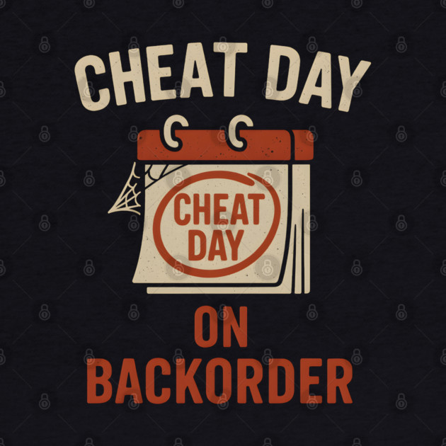 Cheat Day on Backorder Funny Fitness Food Humor Graphic by MakerMind8.2