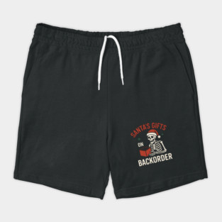 Santa’s Gifts on Backorder Funny Skeleton Christmas Graphic Shorts