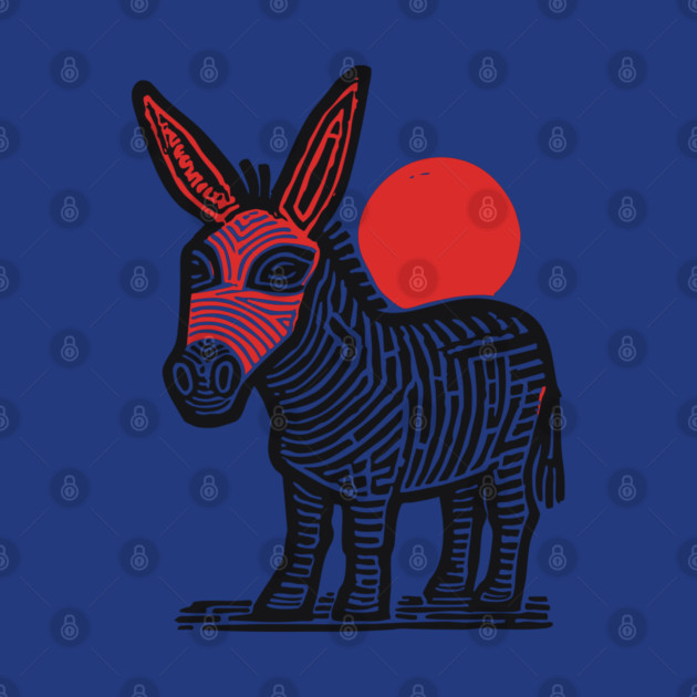 Linocut Donkey Art - Farm Animal Gift by TuncGK