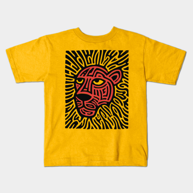 Tiger Linocut Art - Wildlife Enthusiast Gift Kids T-Shirt by TuncGK