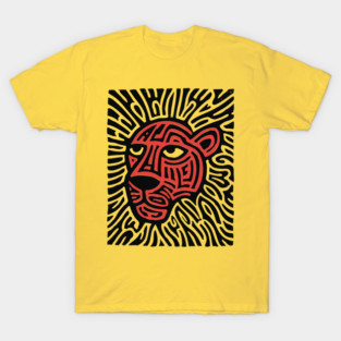 Tiger Linocut Art - Wildlife Enthusiast Gift T-Shirt