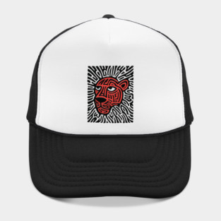 Tiger Linocut Art - Wildlife Enthusiast Gift Hat