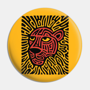 Tiger Linocut Art - Wildlife Enthusiast Gift Pin