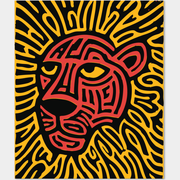 Tiger Linocut Art - Wildlife Enthusiast Gift Wall Art by TuncGK