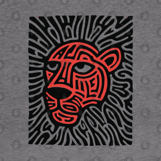 Tiger Linocut Art - Wildlife Enthusiast Gift by TuncGK