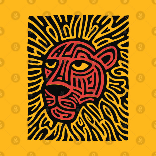 Tiger Linocut Art - Wildlife Enthusiast Gift by TuncGK