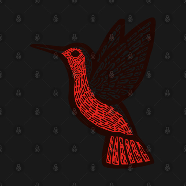 Hummingbird Linocut Art - Nature Lover Gift by TuncGK