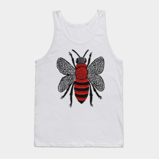 Bee Linocut Art - Nature-Inspired Gift Tank Top