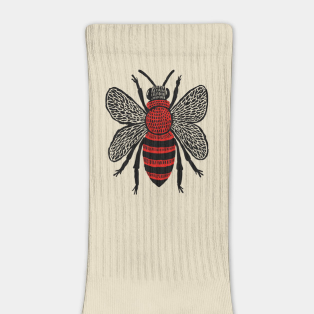 Bee Linocut Art - Nature-Inspired Gift by TuncGK