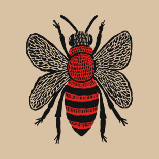 Bee Linocut Art - Nature-Inspired Gift T-Shirt