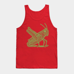Grasshopper Linocut Art - Nature-Inspired Gift Tank Top