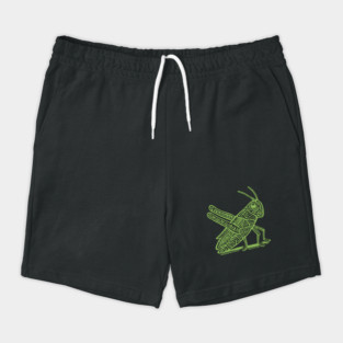 Grasshopper Linocut Art - Nature-Inspired Gift Shorts