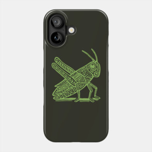 Grasshopper Linocut Art - Nature-Inspired Gift Phone Case