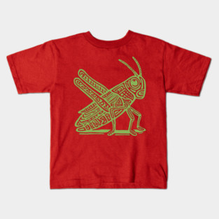 Grasshopper Linocut Art - Nature-Inspired Gift Kids T-Shirt