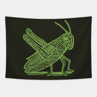 Grasshopper Linocut Art - Nature-Inspired Gift Tapestry