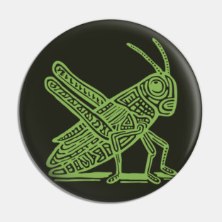 Grasshopper Linocut Art - Nature-Inspired Gift Pin