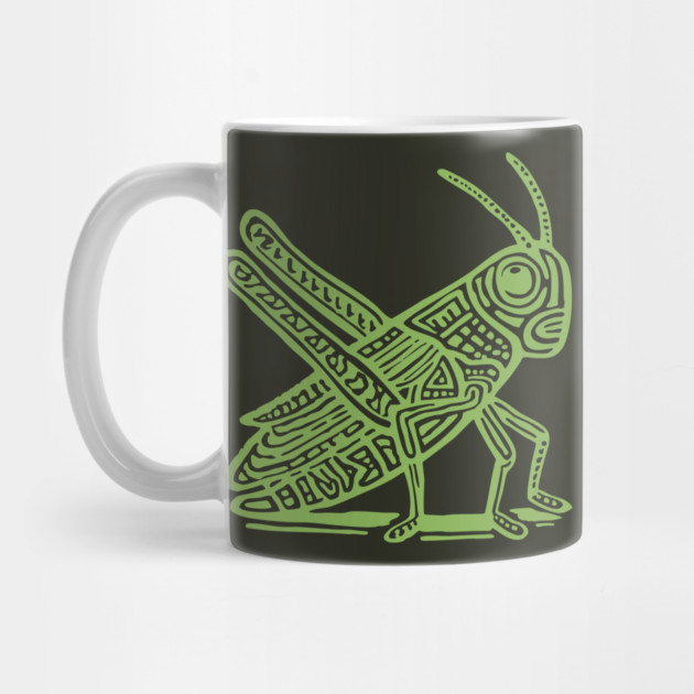 Grasshopper Linocut Art - Nature-Inspired Gift by TuncGK