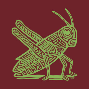 Grasshopper Linocut Art - Nature-Inspired Gift T-Shirt