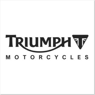 Triumph Motorcycle Monochrome Logo Posters and Art