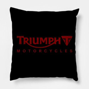 Triumph Motorcycle Red Monochrome Logo Pillow