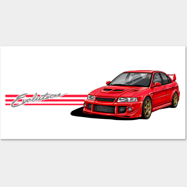 Mitsubishi Lancer evolution JDM car Wall Art by monsalveautos