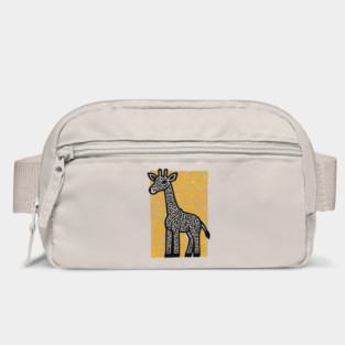 Linocut Giraffe Art - Safari-Themed Decor Bag