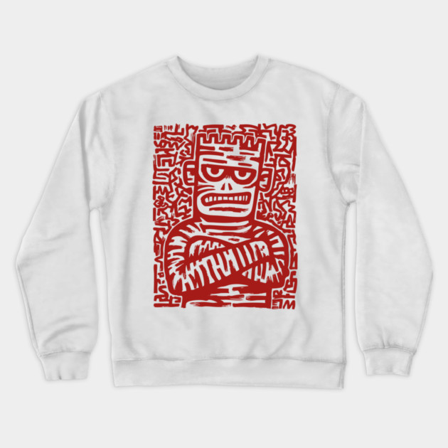 Spooky Cute Frankenstein Monster Art for Kids Halloween Gift Crewneck Sweatshirt by TuncGK