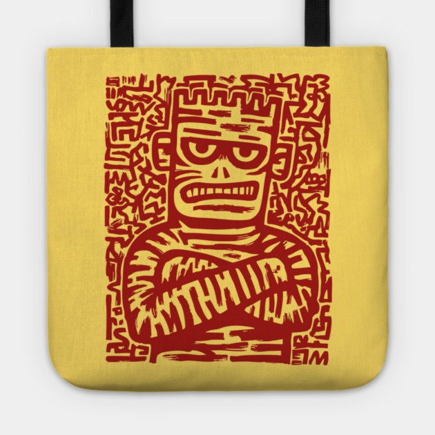 Spooky Cute Frankenstein Monster Art for Kids Halloween Gift Tote by TuncGK
