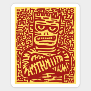 Spooky Cute Frankenstein Monster Art for Kids Halloween Gift Sticker