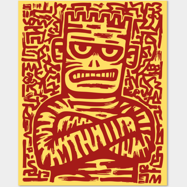 Spooky Cute Frankenstein Monster Art for Kids Halloween Gift Wall Art by TuncGK