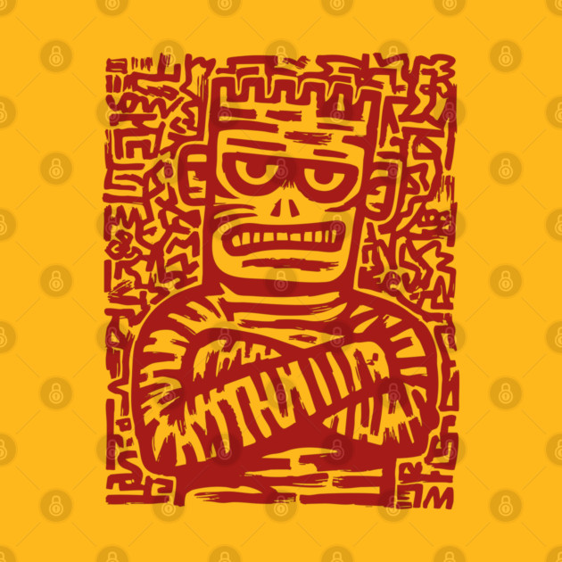 Spooky Cute Frankenstein Monster Art for Kids Halloween Gift by TuncGK