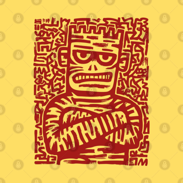 Spooky Cute Frankenstein Monster Art for Kids Halloween Gift by TuncGK