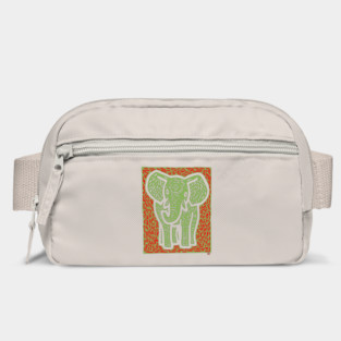 Gentle Elephant Linocut Art for Calming Jungle Nursery Decor Bag