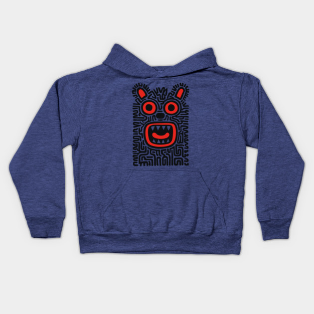 Fierce Tribal Monster Graphic for Cool Kids Kids Hoodie by TuncGK