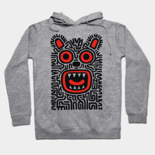 Fierce Tribal Monster Graphic for Cool Kids Hoodie